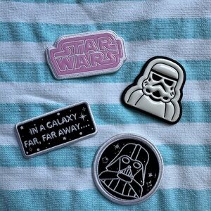 SCL X Star Wars Patch Set - Pink Logo, Black & White Character Patches